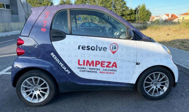 Lateral pendura Smart com decoração integral de viatura Resolvejá