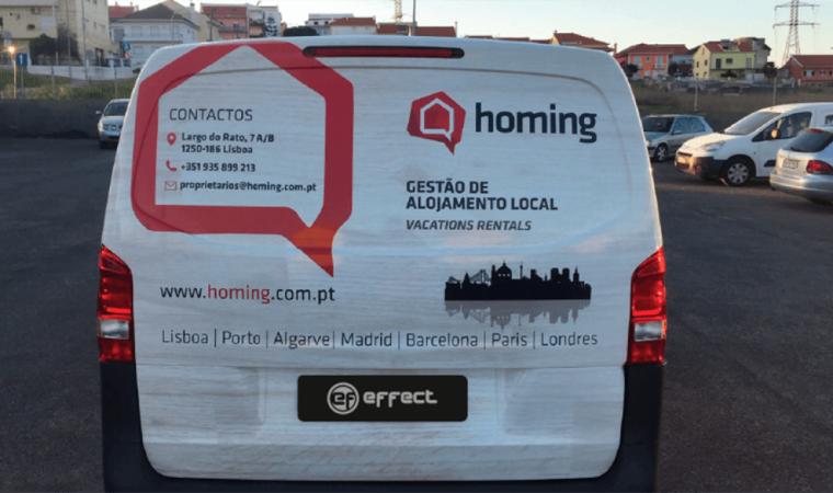 Decoração de viatura comercial Homing 