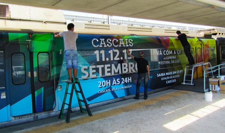 Carruagem lumina a ser aplicado com vinil impresso