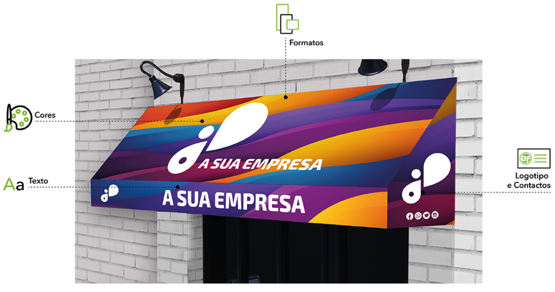 Toldo publicitario logotipo